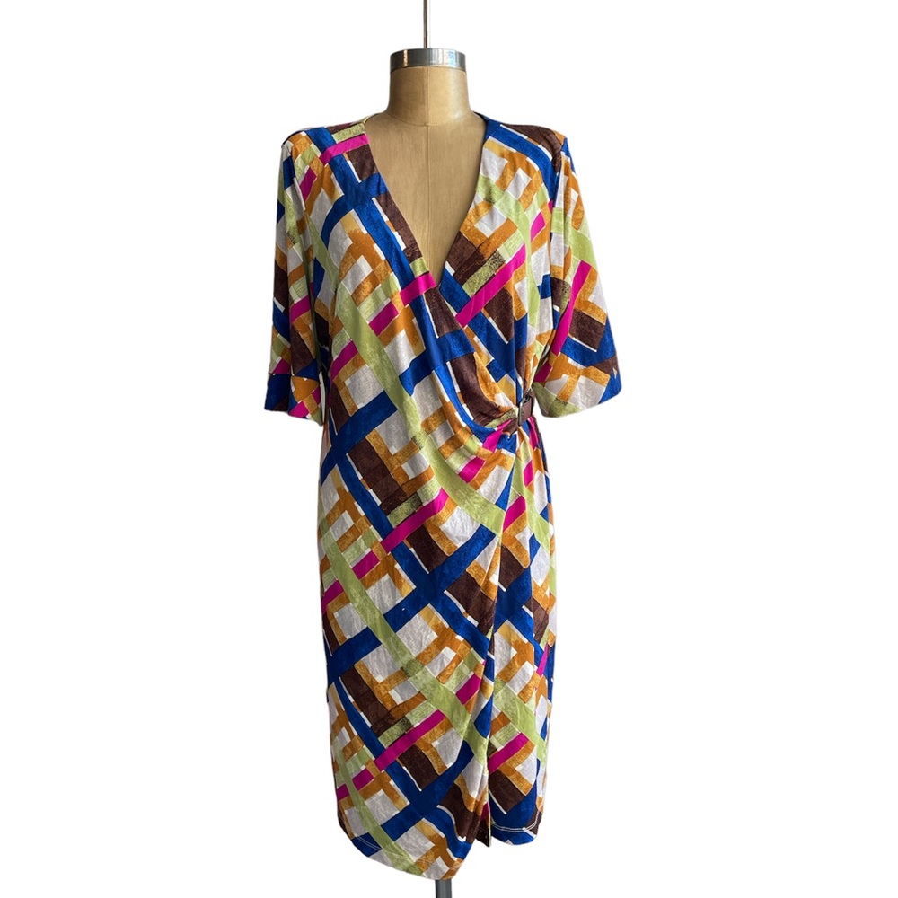 Holiday Party Festive Office Casual Faux Wrap Maternity Dress by Jessica Simpson